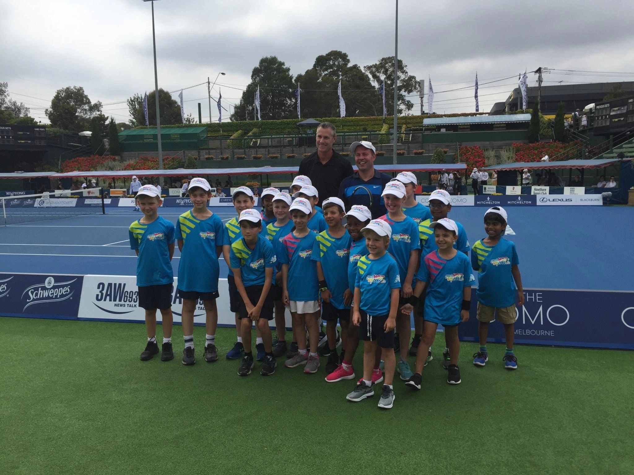 Chelsea Heights Tennis Academy students at the Kooyong Classic